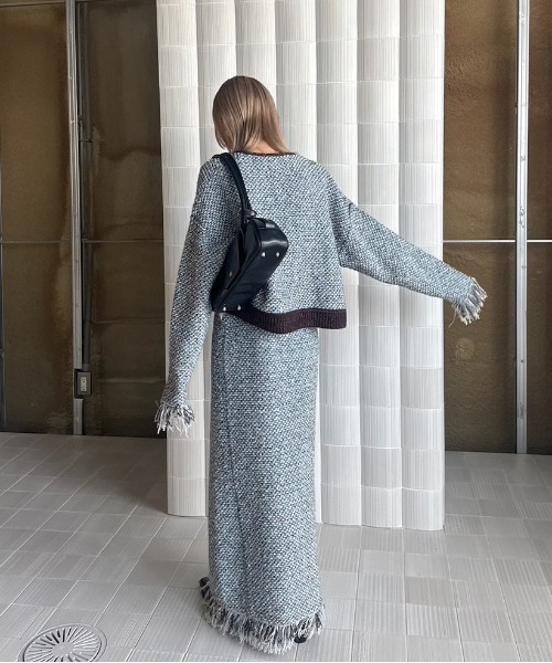 Ameri（アメリ）の「UND TWEED JUMPER SKIRT KNIT DRESS（ワンピース 
