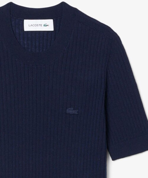 LACOSTE(ラコステ)の「3Dニッティングショートスリーブメリノウール ハイゲージニットセーター(ニット/セーター・レディース・ダークグリーン/ネイビー・36/34/40/38)」の20枚目の写真