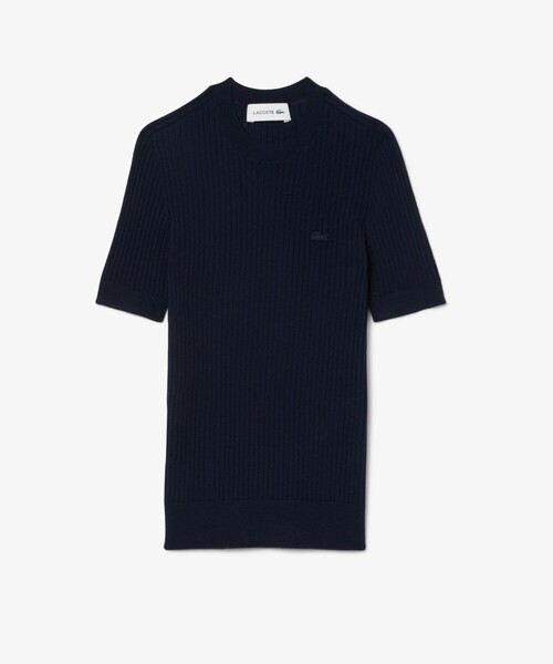 LACOSTE(ラコステ)の「3Dニッティングショートスリーブメリノウール ハイゲージニットセーター(ニット/セーター・レディース・ダークグリーン/ネイビー・36/34/40/38)」の18枚目の写真