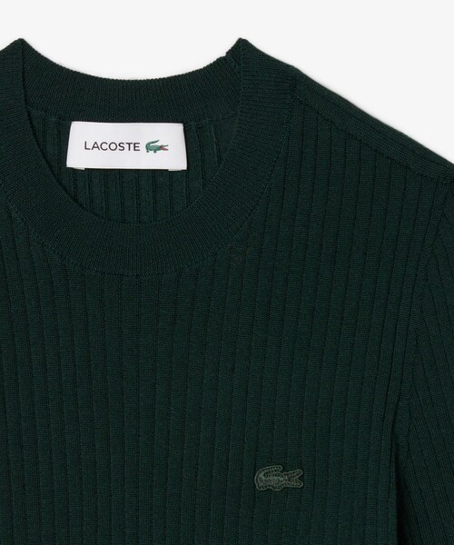 LACOSTE(ラコステ)の「3Dニッティングショートスリーブメリノウール ハイゲージニットセーター(ニット/セーター・レディース・ダークグリーン/ネイビー・36/34/40/38)」の15枚目の写真