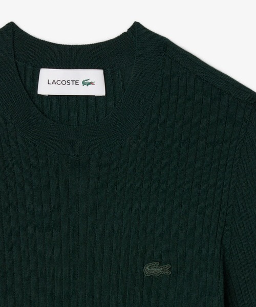 LACOSTE(ラコステ)の「3Dニッティングショートスリーブメリノウール ハイゲージニットセーター(ニット/セーター・レディース・ダークグリーン/ネイビー・36/34/40/38)」の11枚目の写真