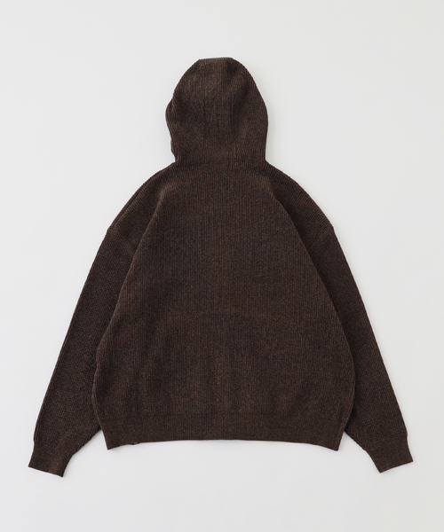 PHINGERIN / ジップパーカー/M/コットン/GRY/無地 PHINGERIN / フィンガリン CORDY KNIT ZIP HOODIE（パーカー