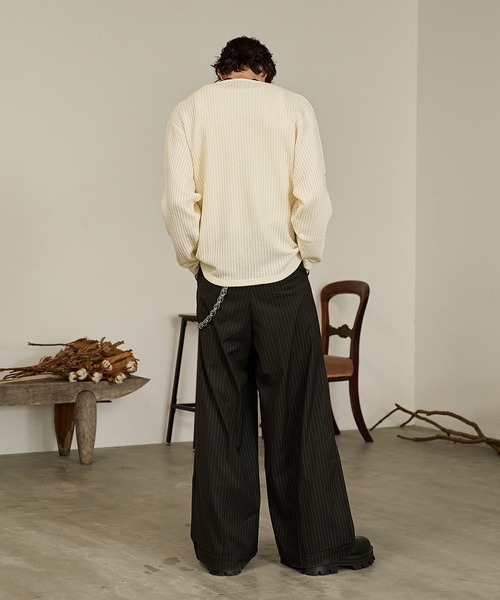 Forte(フォルテ)(フォルテ)の「Thermal Texture Henley Top/サーマルテクッスチャーヘンリーネックトップ(Tシャツ/カットソー・メンズ・アイボリー/ブラウン/グレー・MEDIUM/LARGE)」の12枚目の写真