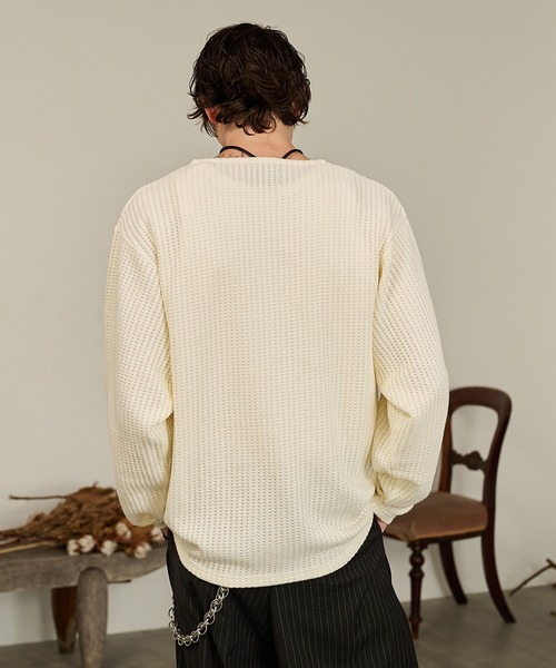 Forte(フォルテ)(フォルテ)の「Thermal Texture Henley Top/サーマルテクッスチャーヘンリーネックトップ(Tシャツ/カットソー・メンズ・アイボリー/ブラウン/グレー・MEDIUM/LARGE)」の19枚目の写真