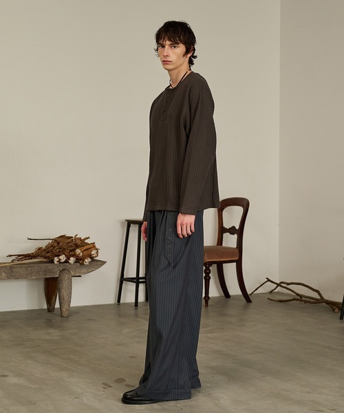 Forte(フォルテ)(フォルテ)の「Thermal Texture Henley Top/サーマルテクッスチャーヘンリーネックトップ(Tシャツ/カットソー・メンズ・アイボリー/ブラウン/グレー・MEDIUM/LARGE)」の20枚目の写真