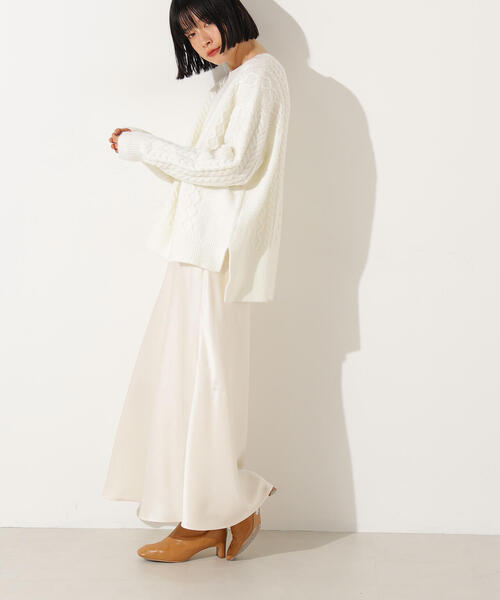 N.（N. Natural Beauty Basic）（エヌエヌナチュラルビューティーベーシック）の「ベーシックケーブルニット（ニット/セーター・レディース・オフホワイト/ピンク/ブラウン・MEDIUM）」の11枚目の写真