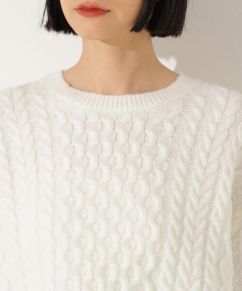 N.（N. Natural Beauty Basic）（エヌエヌナチュラルビューティーベーシック）の「ベーシックケーブルニット（ニット/セーター・レディース・オフホワイト/ピンク/ブラウン・MEDIUM）」の15枚目の写真
