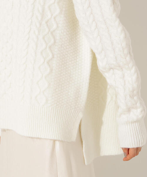 N.（N. Natural Beauty Basic）（エヌエヌナチュラルビューティーベーシック）の「ベーシックケーブルニット（ニット/セーター・レディース・オフホワイト/ピンク/ブラウン・MEDIUM）」の17枚目の写真