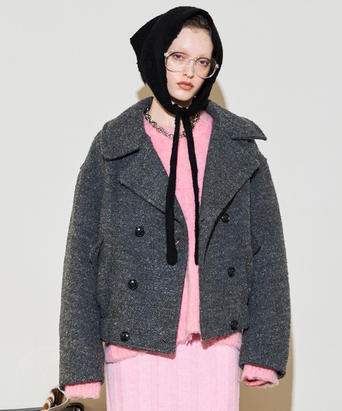 MAISON SPECIAL(メゾンスペシャル)の「Slub Knit Babushka / スラブニットバブーシュカ(ストール/ショール・レディース・ブラック/ブルー/グレー・FREE)」の4枚目の写真
