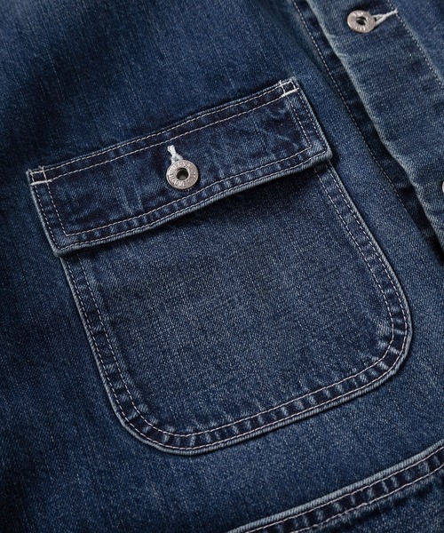 UNIVERSAL OVERALL（ユニバーサルオーバーオール）の「【92】【UNIVERSAL OVERALL/ユニバーサルオーバーオール】 デニムカバーオール／デニムジャケット／アメカジ（カバーオール・メンズ・ブルー・M/L/XL）」の7枚目の写真