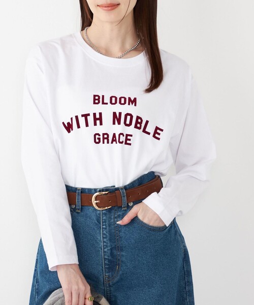 SHIPS Colors:〈洗濯機可能〉フロッキー プリント ロゴTシャツ（ロンT