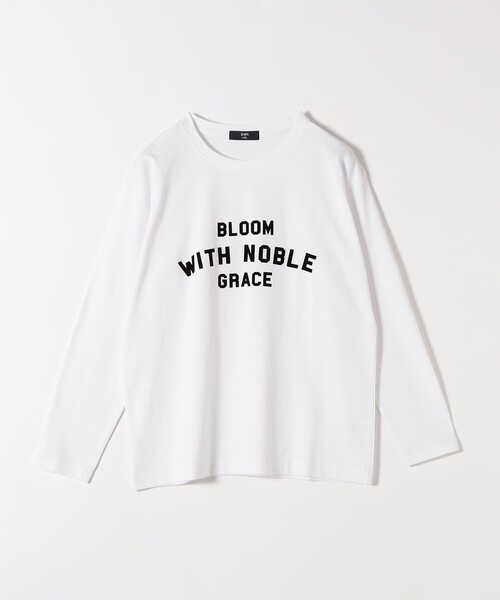 SHIPS Colors:〈洗濯機可能〉フロッキー プリント ロゴTシャツ（ロンT