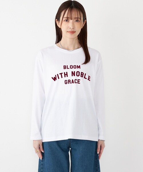 SHIPS Colors:〈洗濯機可能〉フロッキー プリント ロゴTシャツ（ロンT
