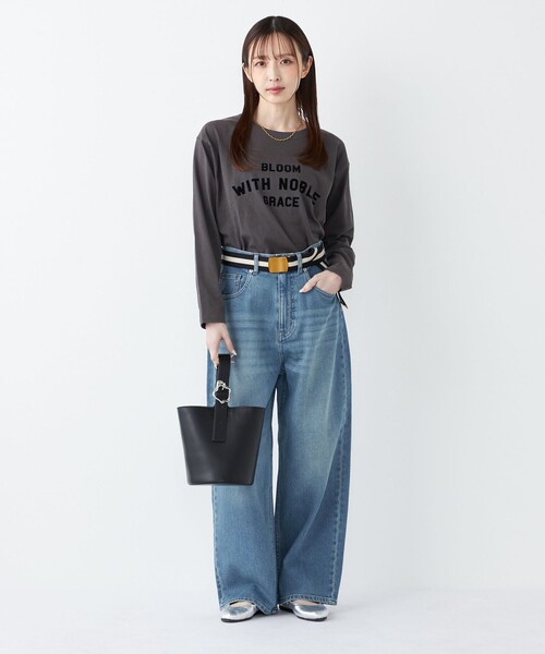 SHIPS Colors:〈洗濯機可能〉フロッキー プリント ロゴTシャツ（ロンT