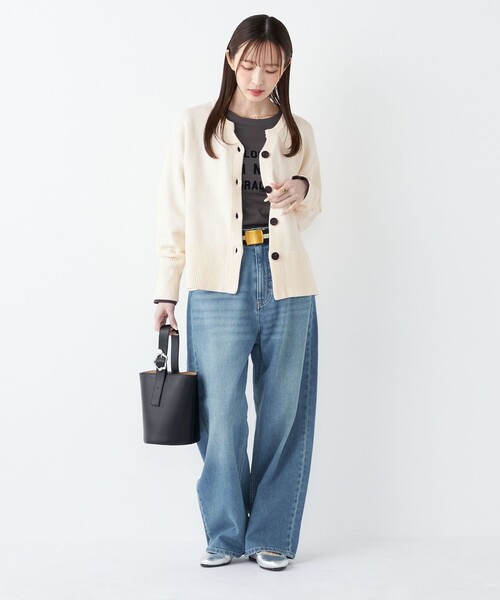 SHIPS Colors:〈洗濯機可能〉フロッキー プリント ロゴTシャツ（ロンT