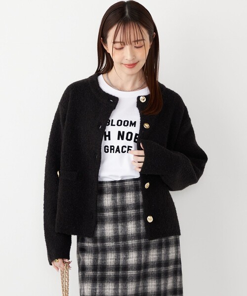 SHIPS Colors:〈洗濯機可能〉フロッキー プリント ロゴTシャツ（ロンT