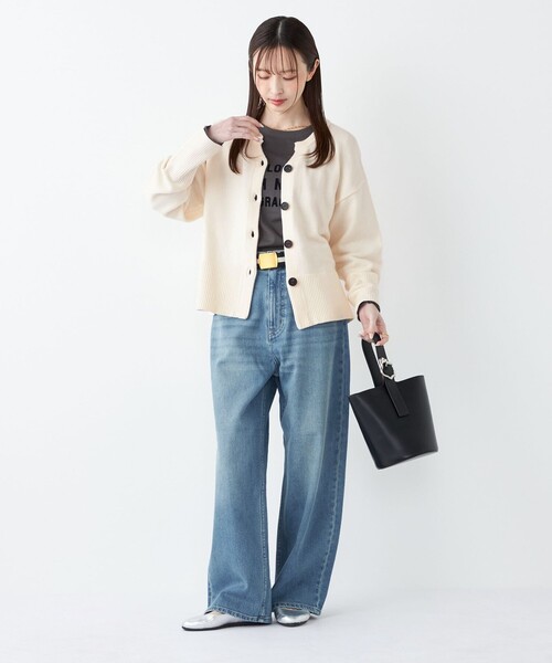 SHIPS Colors:〈洗濯機可能〉フロッキー プリント ロゴTシャツ（ロンT