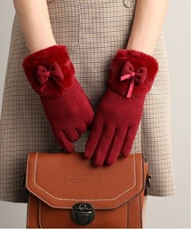 Burner（バーナー）の「【OKUOKU　0909】リボンファー付き タッチパネル対応　手袋 oku-gloves-1-8（手袋）」