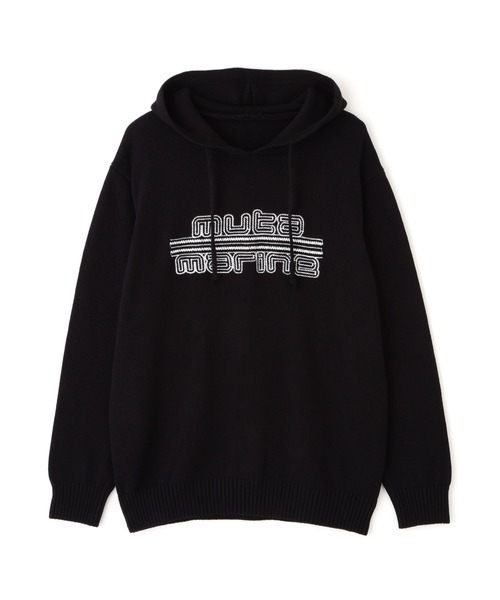 新品タグ付 muta MARINE ニット セーター ハート刺繍 ブラック L muta marine新品未使用タグ付ストライプセーター バイカラー クルー