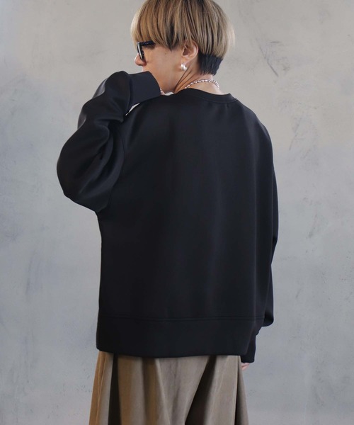 BITTOKO（ビットコ）の「異素材MIXTシャツ（Tシャツ/カットソー・レディース・グリーン/ベージュ/ブラック・FREE）」の15枚目の写真