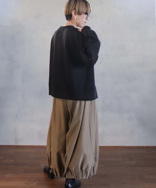 BITTOKO（ビットコ）の「異素材MIXTシャツ（Tシャツ/カットソー・レディース・グリーン/ベージュ/ブラック・FREE）」の16枚目の写真