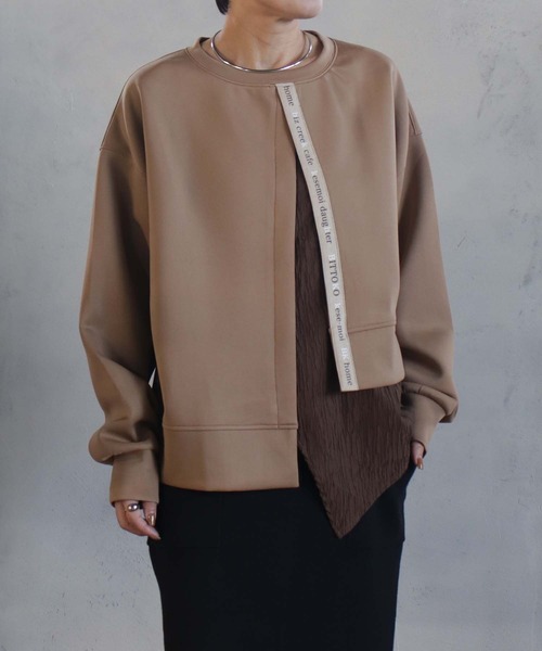 BITTOKO（ビットコ）の「異素材MIXTシャツ（Tシャツ/カットソー・レディース・グリーン/ベージュ/ブラック・FREE）」の17枚目の写真