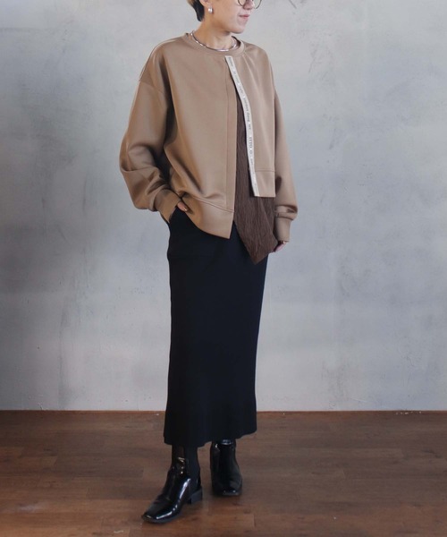 BITTOKO（ビットコ）の「異素材MIXTシャツ（Tシャツ/カットソー・レディース・グリーン/ベージュ/ブラック・FREE）」の19枚目の写真