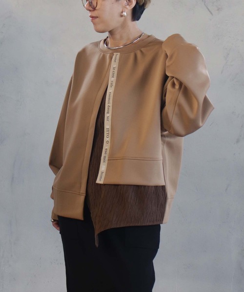 BITTOKO（ビットコ）の「異素材MIXTシャツ（Tシャツ/カットソー・レディース・グリーン/ベージュ/ブラック・FREE）」の20枚目の写真