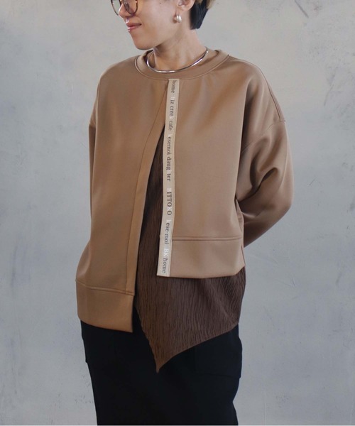 BITTOKO（ビットコ）の「異素材MIXTシャツ（Tシャツ/カットソー・レディース・グリーン/ベージュ/ブラック・FREE）」の21枚目の写真