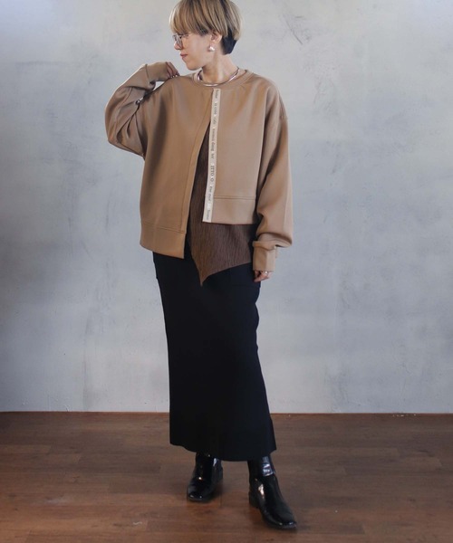 BITTOKO（ビットコ）の「異素材MIXTシャツ（Tシャツ/カットソー・レディース・グリーン/ベージュ/ブラック・FREE）」の22枚目の写真