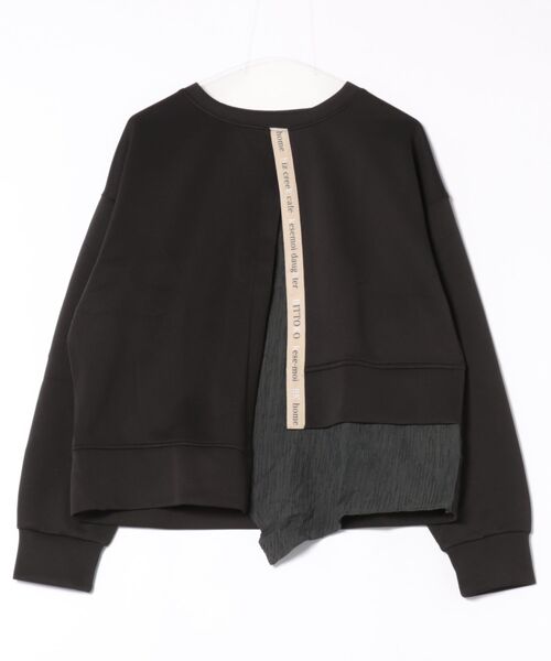 BITTOKO（ビットコ）の「異素材MIXTシャツ（Tシャツ/カットソー・レディース・グリーン/ベージュ/ブラック・FREE）」の6枚目の写真