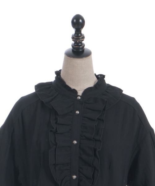 セール】ガーゼフリルシャツワンピース（ワンピース）｜NIBBLE POISON