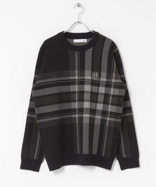 URBAN RESEARCH Sonny Label(アーバンリサーチサニーレーベル)の「OOPS ビッグチェックニット(ニット/セーター・メンズ・グリーン/ベージュ/ブラック・MEDIUM/X-LARGE/LARGE)」の8枚目の写真