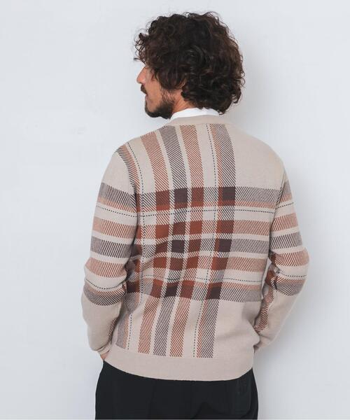 URBAN RESEARCH Sonny Label(アーバンリサーチサニーレーベル)の「OOPS ビッグチェックニット(ニット/セーター・メンズ・グリーン/ベージュ/ブラック・MEDIUM/X-LARGE/LARGE)」の11枚目の写真