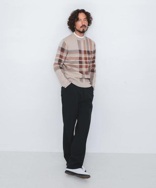 URBAN RESEARCH Sonny Label(アーバンリサーチサニーレーベル)の「OOPS ビッグチェックニット(ニット/セーター・メンズ・グリーン/ベージュ/ブラック・MEDIUM/X-LARGE/LARGE)」の12枚目の写真