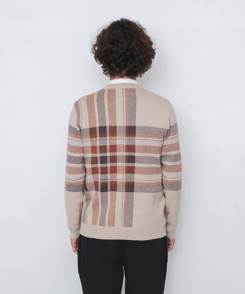 URBAN RESEARCH Sonny Label(アーバンリサーチサニーレーベル)の「OOPS ビッグチェックニット(ニット/セーター・メンズ・グリーン/ベージュ/ブラック・MEDIUM/X-LARGE/LARGE)」の15枚目の写真