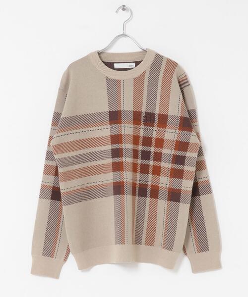 URBAN RESEARCH Sonny Label(アーバンリサーチサニーレーベル)の「OOPS ビッグチェックニット(ニット/セーター・メンズ・グリーン/ベージュ/ブラック・MEDIUM/X-LARGE/LARGE)」の17枚目の写真