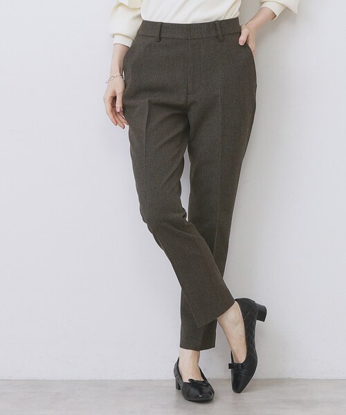 index（インデックス）の「ウォームストレッチテーパードパンツ【洗濯機OK/防シワ/吸湿発熱】《XS～3L》（その他パンツ・レディース・ブラック/ブラウン系その他2/グレー/ナチュラル/ブラック系1・34/36/38/40/42/44）」の4枚目の写真