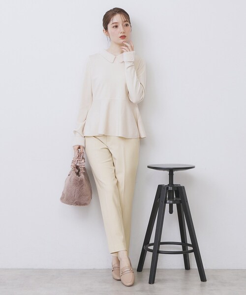 index（インデックス）の「ウォームストレッチテーパードパンツ【洗濯機OK/防シワ/吸湿発熱】《XS～3L》（その他パンツ・レディース・ブラック/ブラウン系その他2/グレー/ナチュラル/ブラック系1・34/36/38/40/42/44）」の16枚目の写真