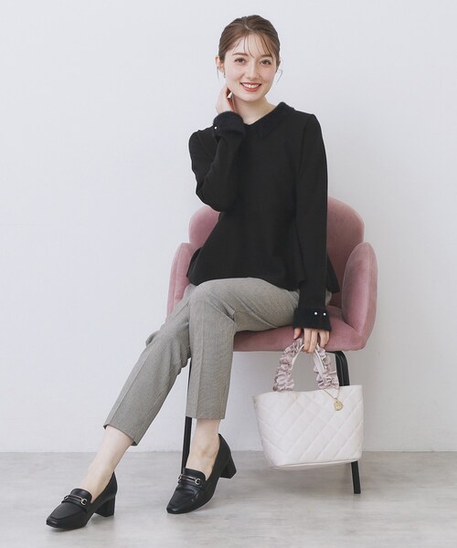 index（インデックス）の「ウォームストレッチテーパードパンツ【洗濯機OK/防シワ/吸湿発熱】《XS～3L》（その他パンツ・レディース・ブラック/ブラウン系その他2/グレー/ナチュラル/ブラック系1・34/36/38/40/42/44）」の21枚目の写真