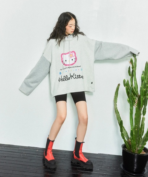 Little sunny bite(リトルサニーバイト)の「littlesunnybite/リトルサニーバイト/hello kittyxlittle sunny bite hoodie(パーカー・レディース・ブラック/グレー/ピンク・M/S)」の11枚目の写真