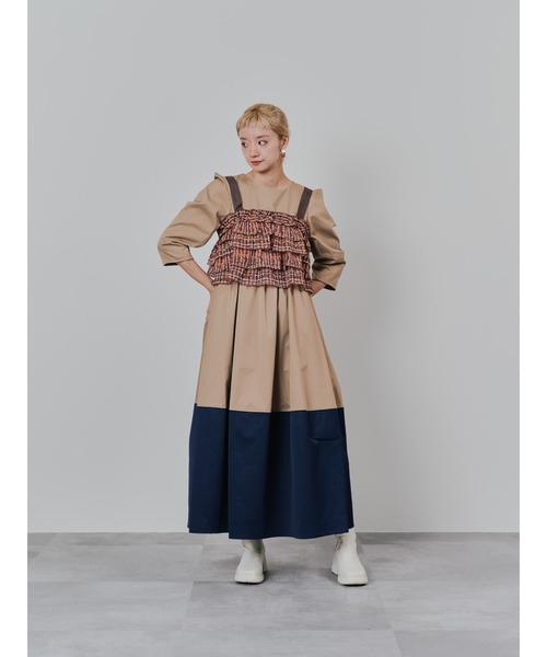 DOLLUPOOPS（ドールアップウップス）の「ショルダータックボリュームスカートワンピース（ワンピース・レディース・ネイビー/ブラック/キャメル・38）」の22枚目の写真