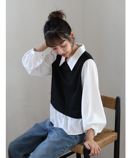 fifth（フィフス）の「袖2wayドッキングシャツ（シャツ/ブラウス・レディース・ベージュ/ホワイト・M）」の4枚目の写真