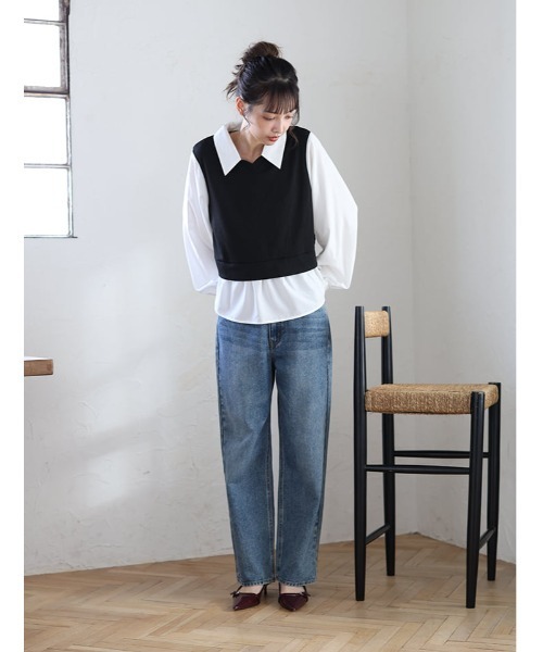 fifth（フィフス）の「袖2wayドッキングシャツ（シャツ/ブラウス・レディース・ベージュ/ホワイト・M）」の8枚目の写真