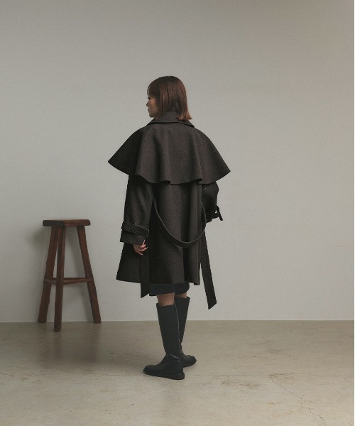 ステンカラー ケープコート