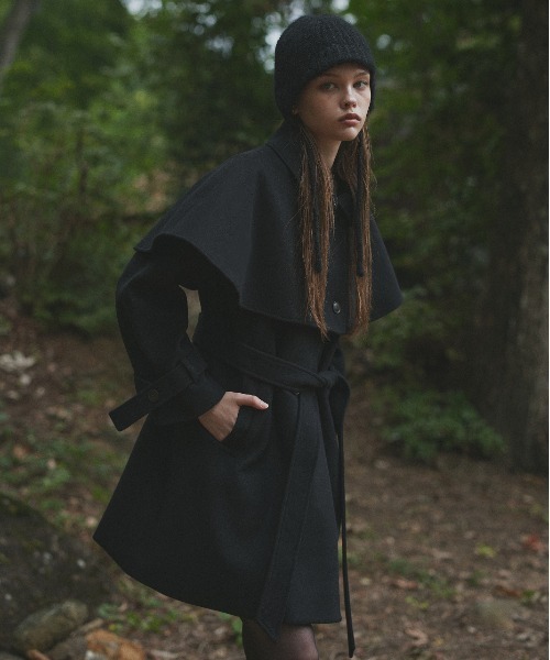 ステンカラー ケープコート