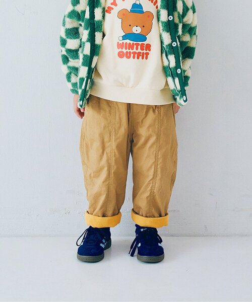 p.premier（ピードットプルミエ）の「【ジュニア対応】ぬくぬくなのにかっこいい裏フリースのワイドパンツ（その他パンツ・キッズ・キャメル/ネイビー/カーキ・80/90/100/110/120/130/140）」の3枚目の写真