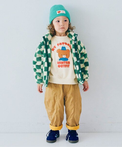 p.premier（ピードットプルミエ）の「【ジュニア対応】ぬくぬくなのにかっこいい裏フリースのワイドパンツ（その他パンツ・キッズ・キャメル/ネイビー/カーキ・80/90/100/110/120/130/140）」の6枚目の写真