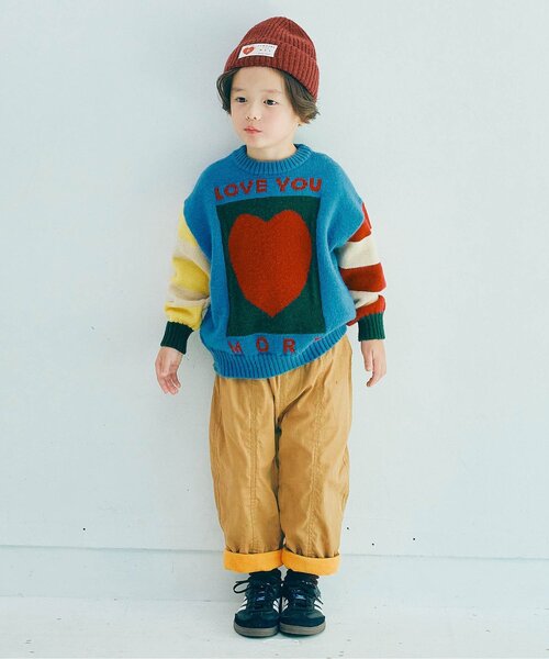 p.premier（ピードットプルミエ）の「【ジュニア対応】ぬくぬくなのにかっこいい裏フリースのワイドパンツ（その他パンツ・キッズ・キャメル/ネイビー/カーキ・80/90/100/110/120/130/140）」の8枚目の写真