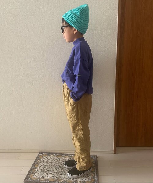 p.premier（ピードットプルミエ）の「【ジュニア対応】ぬくぬくなのにかっこいい裏フリースのワイドパンツ（その他パンツ・キッズ・キャメル/ネイビー/カーキ・80/90/100/110/120/130/140）」の12枚目の写真
